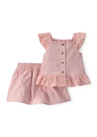 Baby Girls Ruffle Top and Skirt Set