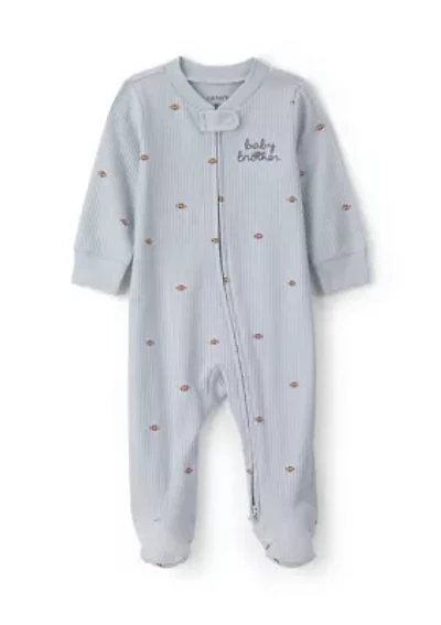Baby Boys Textured Snap One-Piece Pajama