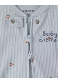 Baby Boys Textured Snap One-Piece  Pajama