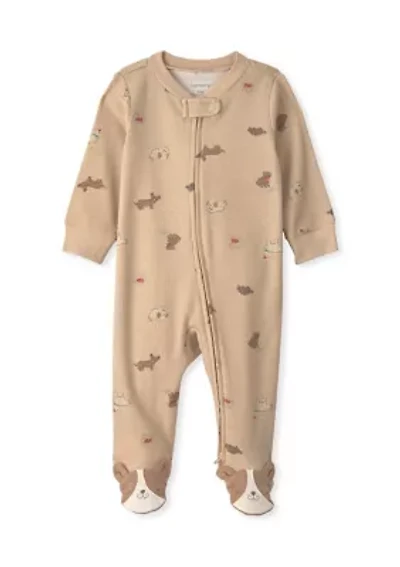 Baby Boys Textured Snap Closure One-Piece Pajama