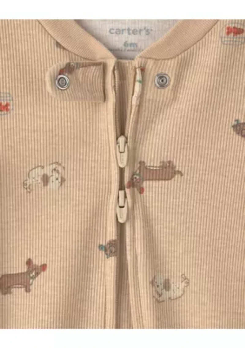 Baby Boys Textured Snap Closure One-Piece  Pajama