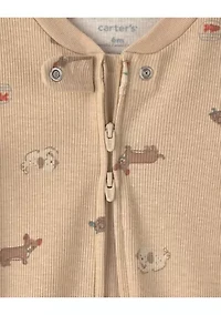 Baby Boys Textured Snap Closure One-Piece  Pajama