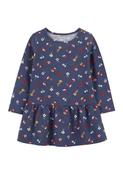 Baby Girls Floral Printed Knit Dress