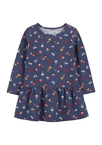 Baby Girls Floral Printed Knit Dress