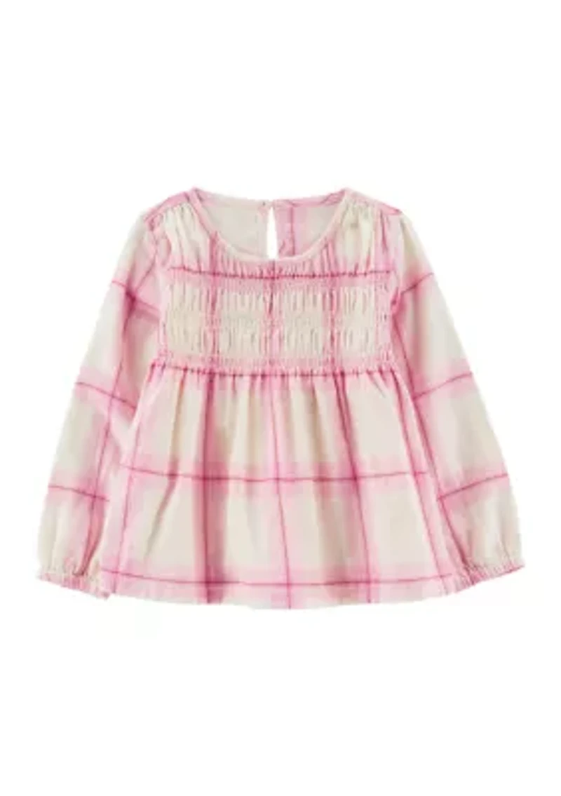 Toddler Girls Plaid Top