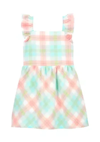 Toddler Girls Sateen Plaid Dress