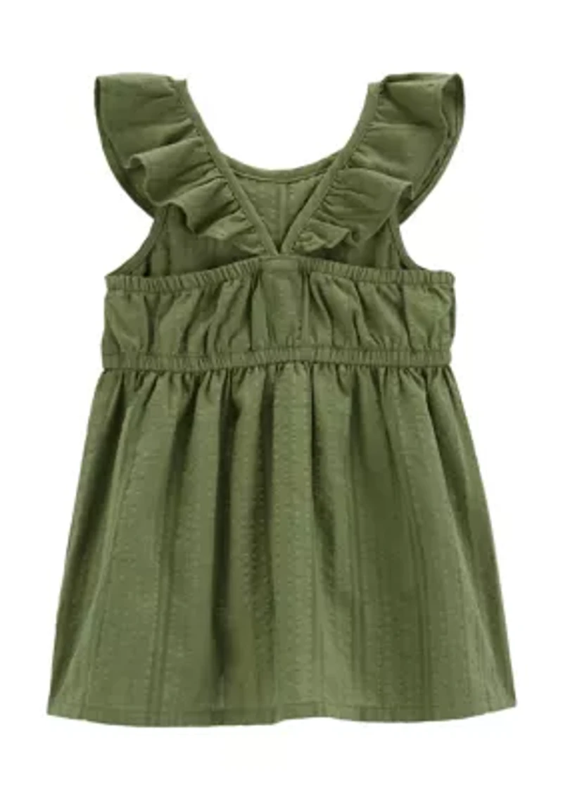 Toddler Girls Solid Textured Dress