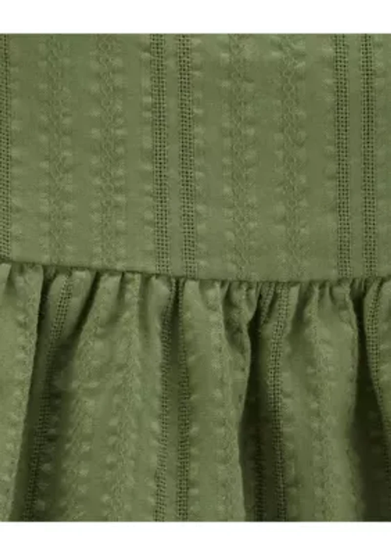 Toddler Girls Solid Textured Dress