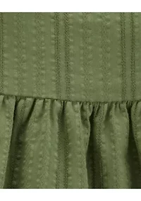 Toddler Girls Solid Textured Dress