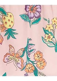 Toddler Girls Flutter Sleeve Floral Top