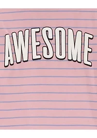 Toddler Boys Awesome Short Sleeve Graphic T-Shirt