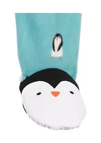 Toddler Girls Penguin Fleece One Piece Pajama