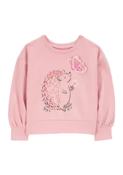Toddler Girls Hedgehog Graphic Sweatshirt