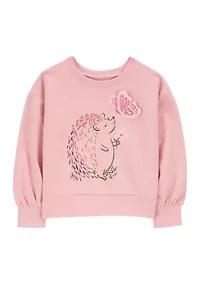 Toddler Girls Hedgehog Graphic Sweatshirt