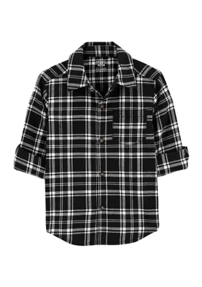 Toddler Boys Printed Button Down Shirt