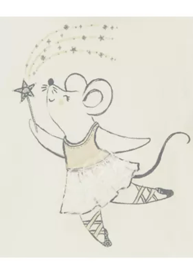 Toddler Girls Ballerina Mouse Graphic T-Shirt