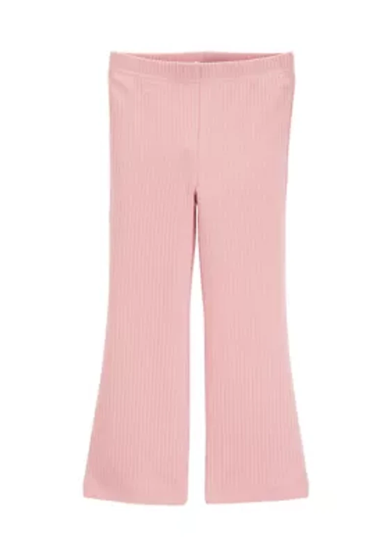 Toddler Girls Ribbed Knit Flare Pants