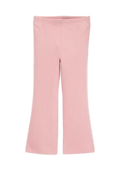 Toddler Girls Ribbed Knit Flare Pants
