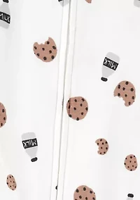 Toddler Boys Milk and Cookies Printed Footie Pajamas