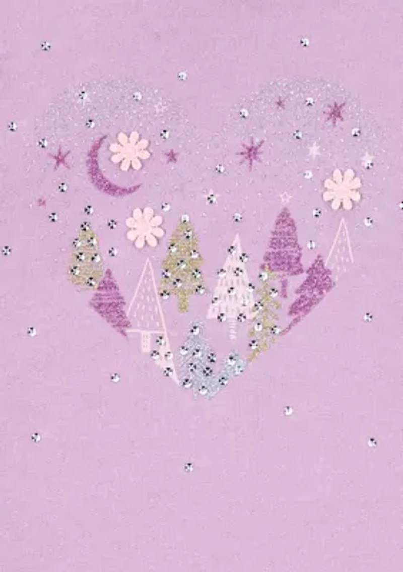 Toddler Girls Sparkly Hearts Fleece Sweatshirt