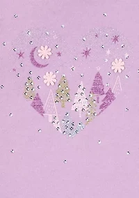 Toddler Girls Sparkly Hearts Fleece Sweatshirt