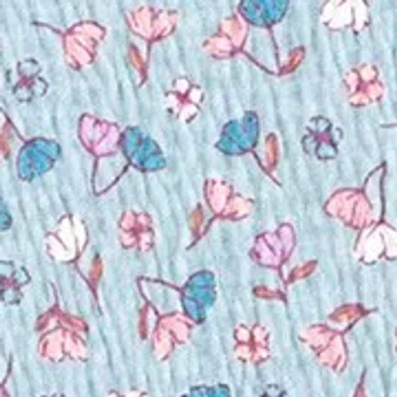 Toddler Girls Floral Printed Gauze Knit Top