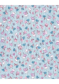 Toddler Girls Floral Printed Gauze Knit Top