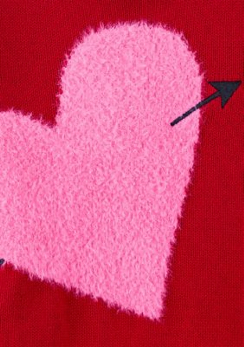 Toddler Girls Heart Graphic Sweater