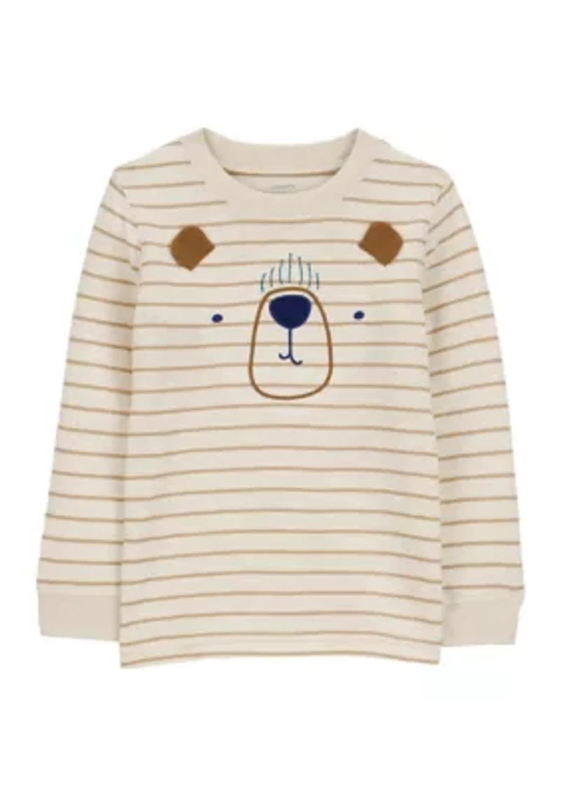 Toddler Boys Striped Bear Graphic T-Shirt