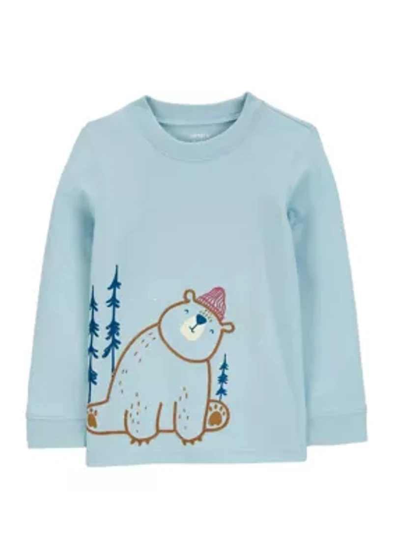 Toddler Boys Snowy Bear Graphic T-Shirt