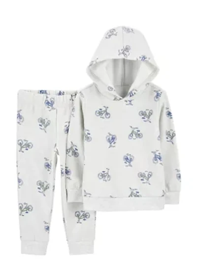 Toddler Boys Printed Hooded T-Shirt and Pants Set