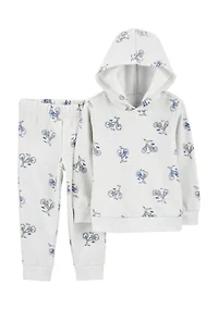 Toddler Boys Printed Hooded T-Shirt and Pants Set