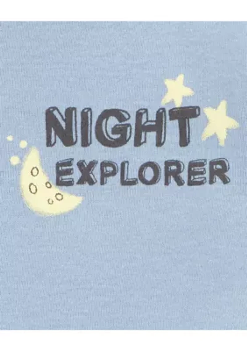 Toddler Boys Space Printed 4 Piece Pajama Set