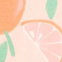 Toddler Girls Short Sleeve Orange Print Dress
