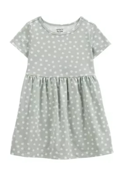 Toddler Girls Short Sleeve Floral Print Dress