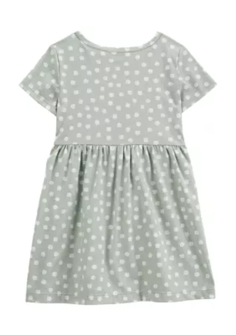 Toddler Girls Short Sleeve Floral Print Dress