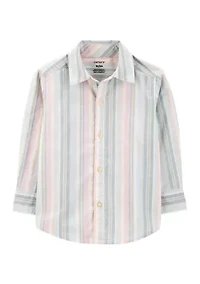 Toddler Boys Variegated Stripe Button Down Shirt