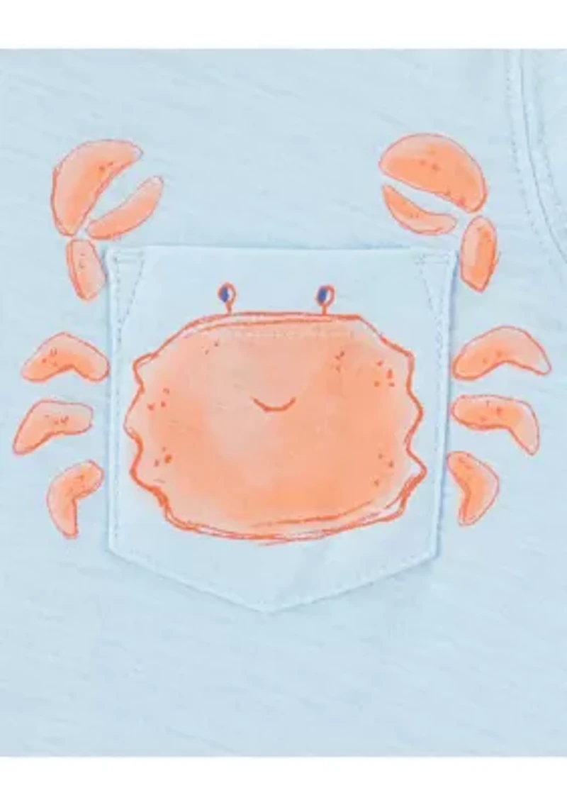 Toddler Boys Crab Graphic T-Shirt and Shorts Set