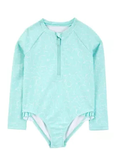 Toddler Girls Rash Guard One Piece Swimsuit