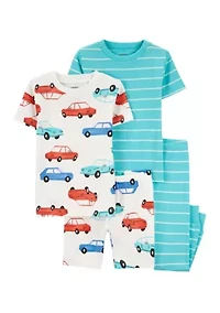 Toddler Boys 4 Piece Pajama Set