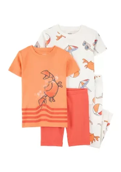 Toddler Boys 4 Piece Crab Pajama Set