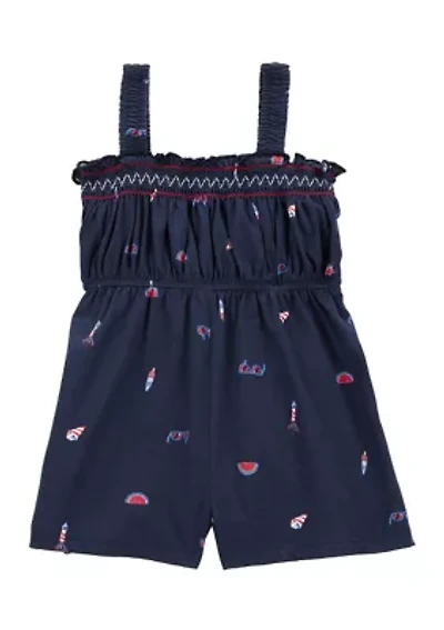Toddler Girls 4th of July Printed Romper