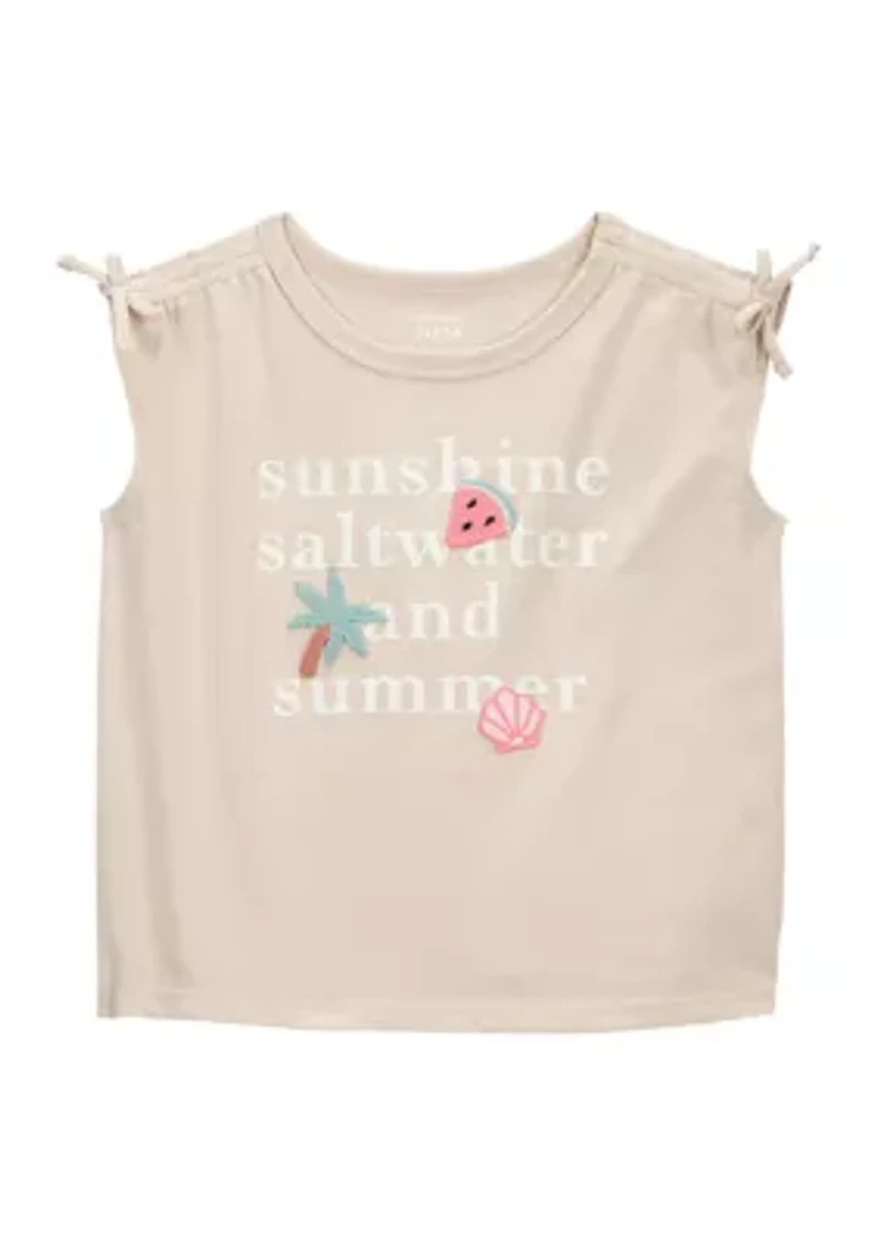 Toddler Girls Summer Slogan Graphic T-Shirt