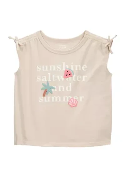 Toddler Girls Summer Slogan Graphic T-Shirt