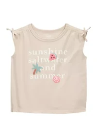 Toddler Girls Summer Slogan Graphic T-Shirt