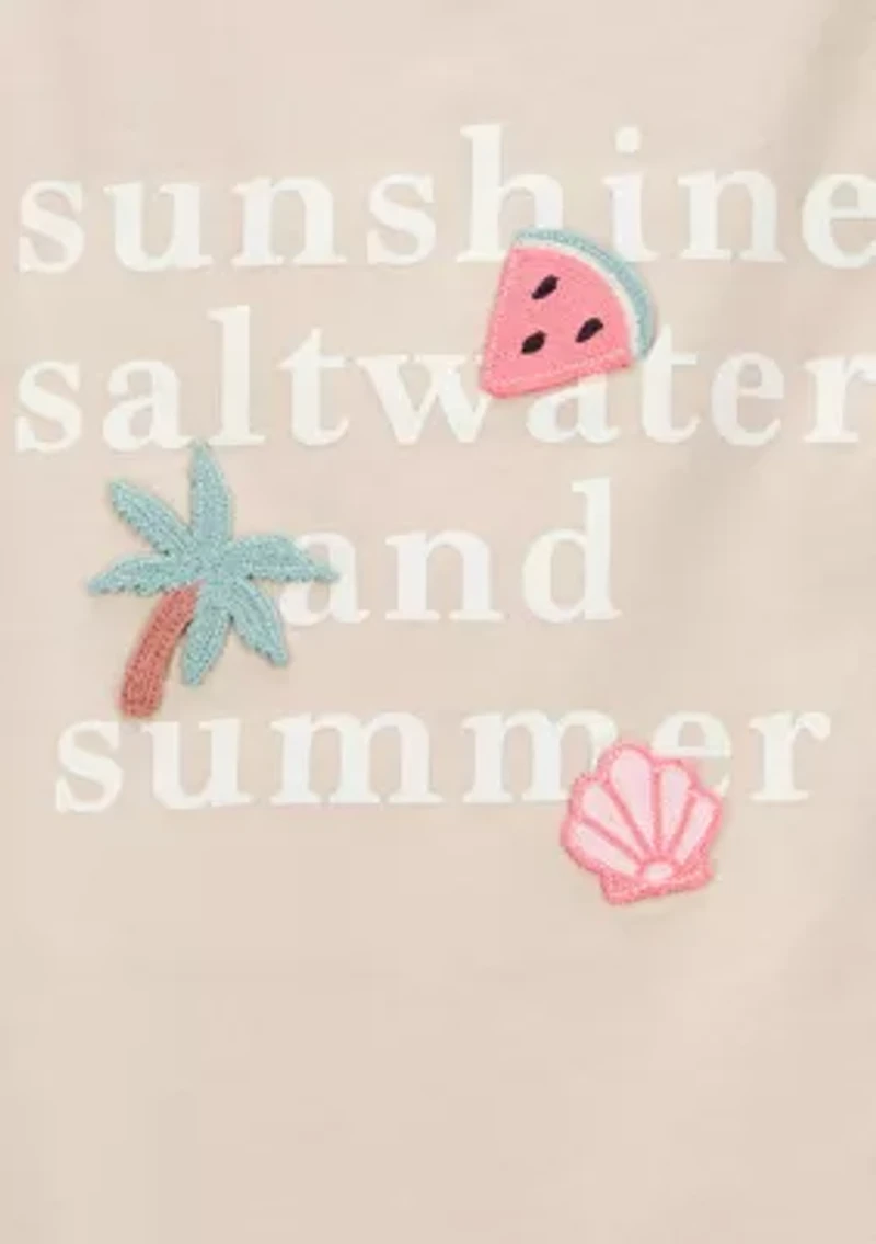 Toddler Girls Summer Slogan Graphic T-Shirt