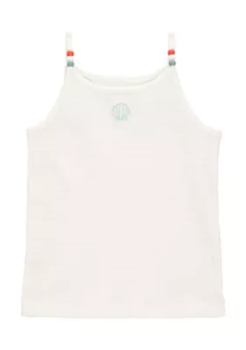 Toddler Girls Ribbed Seashell Printed Tank Top