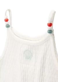 Toddler Girls Ribbed Seashell Printed Tank Top
