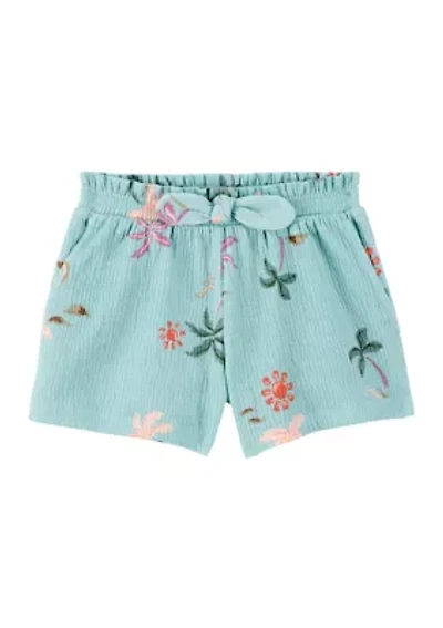Toddler Girls Printed Knit Shorts