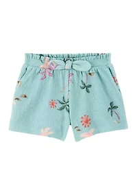 Toddler Girls Printed Knit Shorts